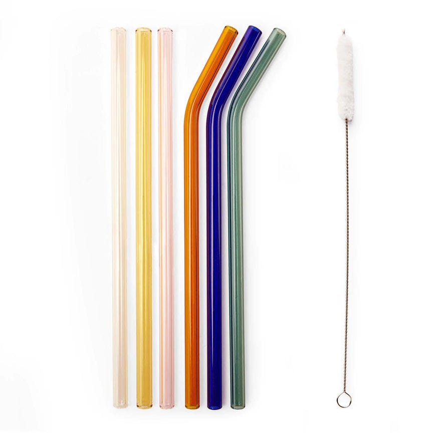 Colorful Reusable Glass Straws