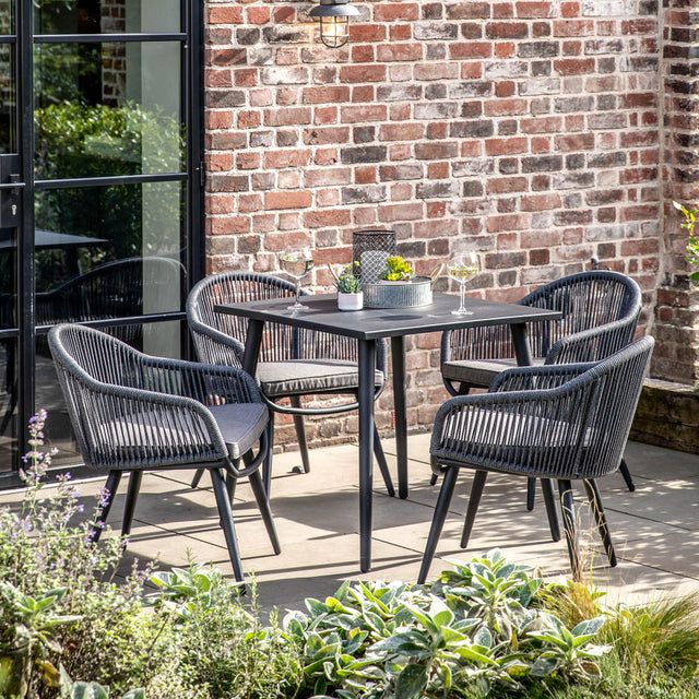 Murcia Outdoor Dining Set in Charcoal