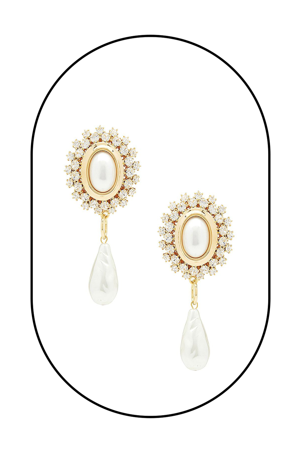 Pearl & Crystal Earrings With Pearl Pendant