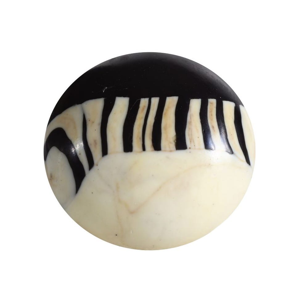 Black, Zebra & Faux Ivory Blocking Ring