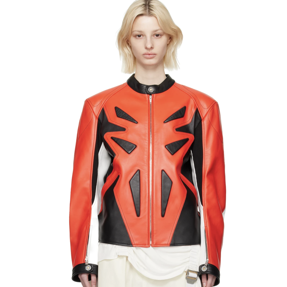 Black & Red Motocross Leather Jacket