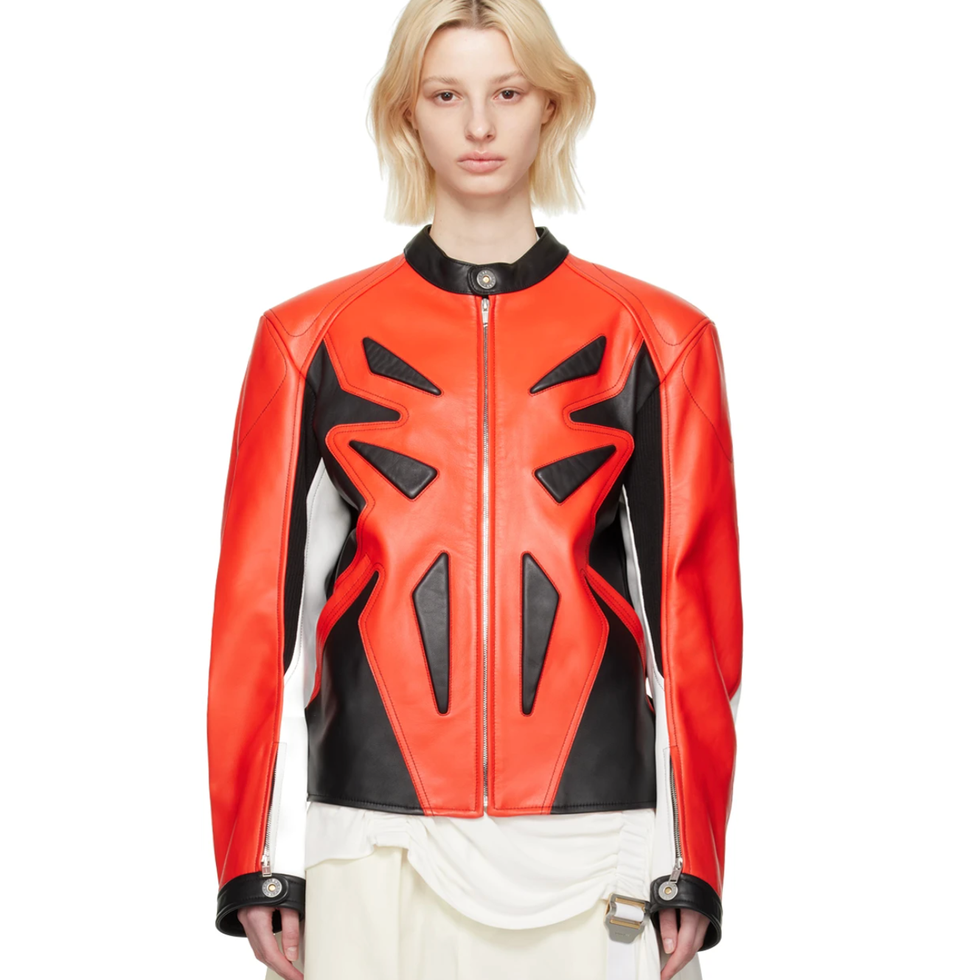 Black & Red Motocross Leather Jacket