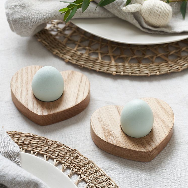 Wooden Heart Egg Holders – Set of 2