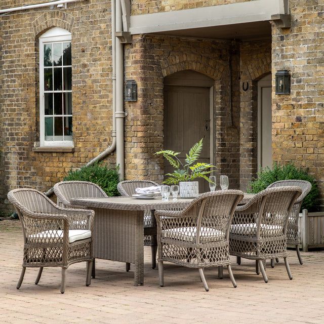 6 seater best sale wicker outdoor setting