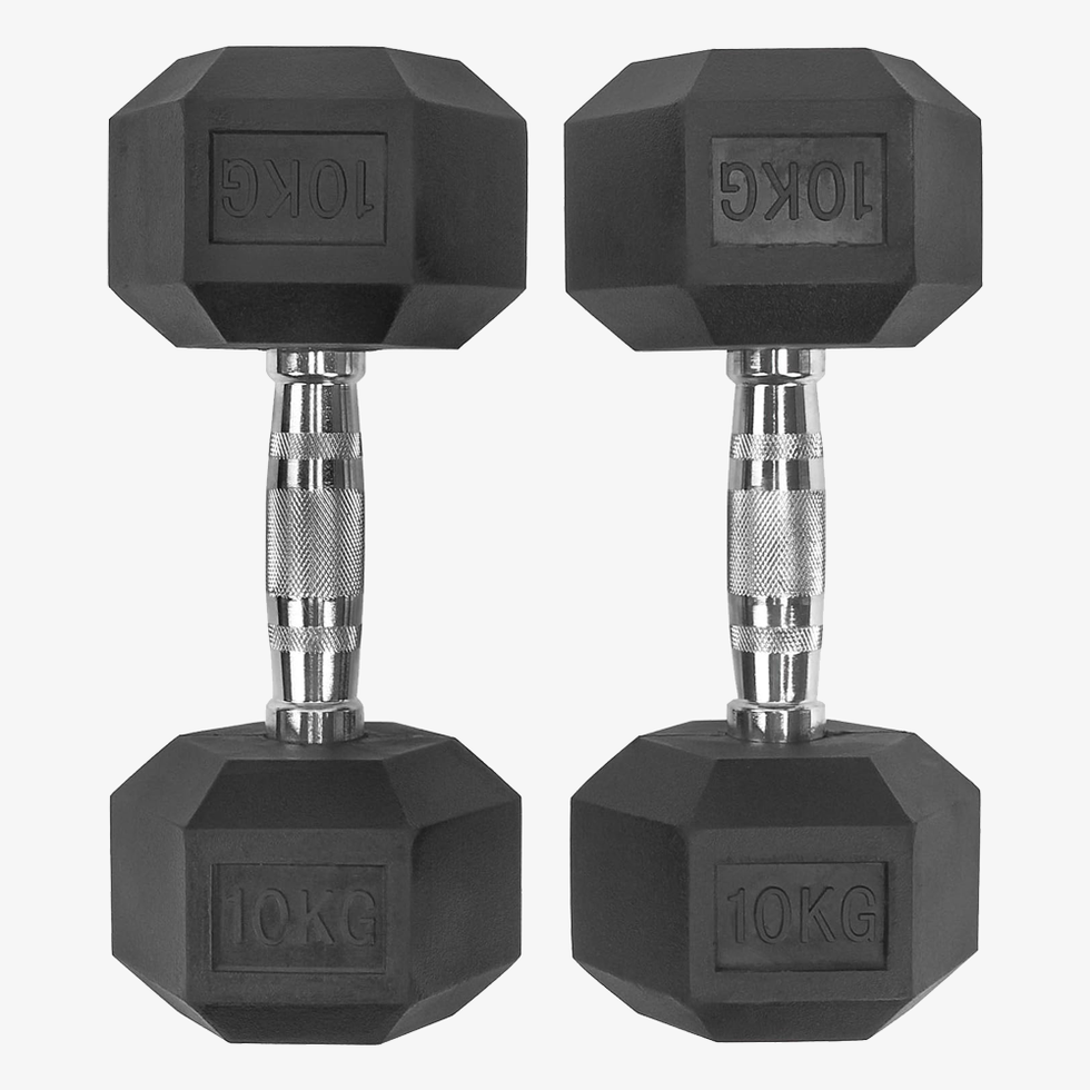 DTX Fitness Rubber Dumbbell Hex Weights