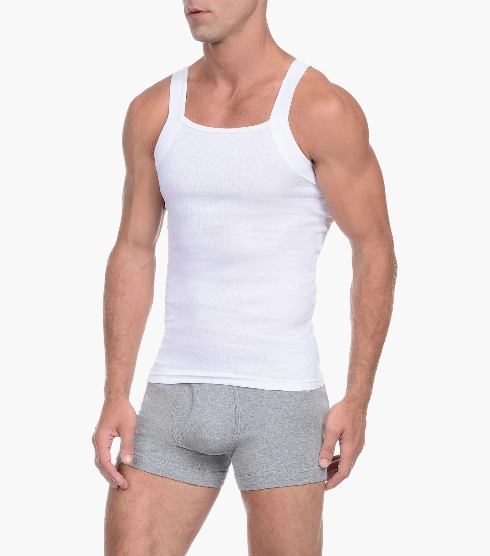 Mens white undershirt best sale