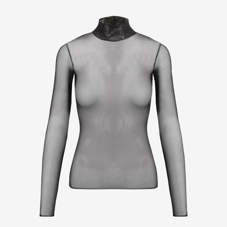 Mesh Long Sleeve Turtleneck