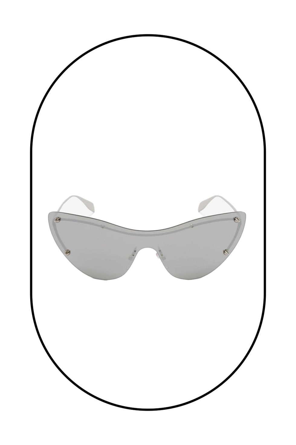Women's Spike Studs Cat-eye Mask Sunglasses in Silver