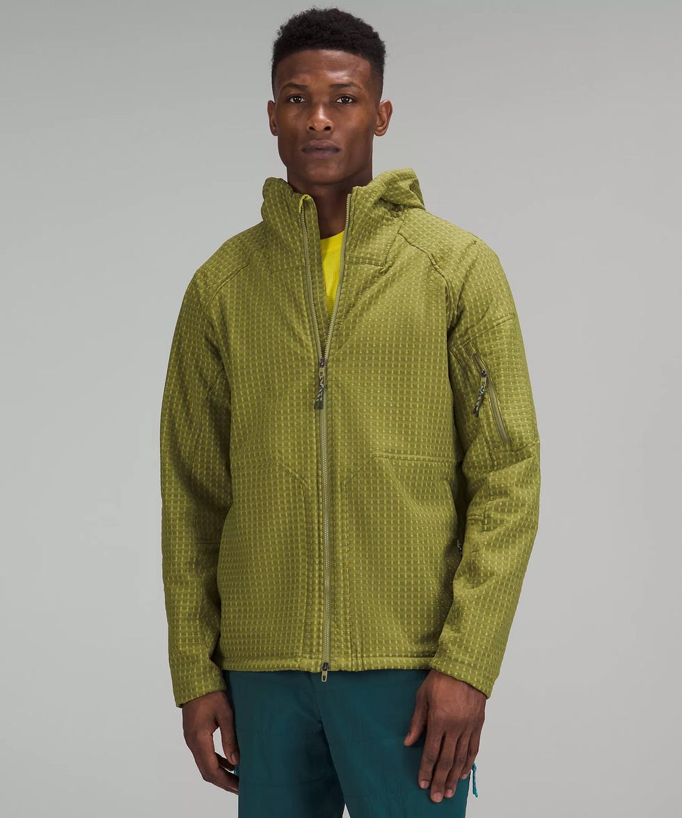 Water-Repellent Grid Fleece Hiking Jacket