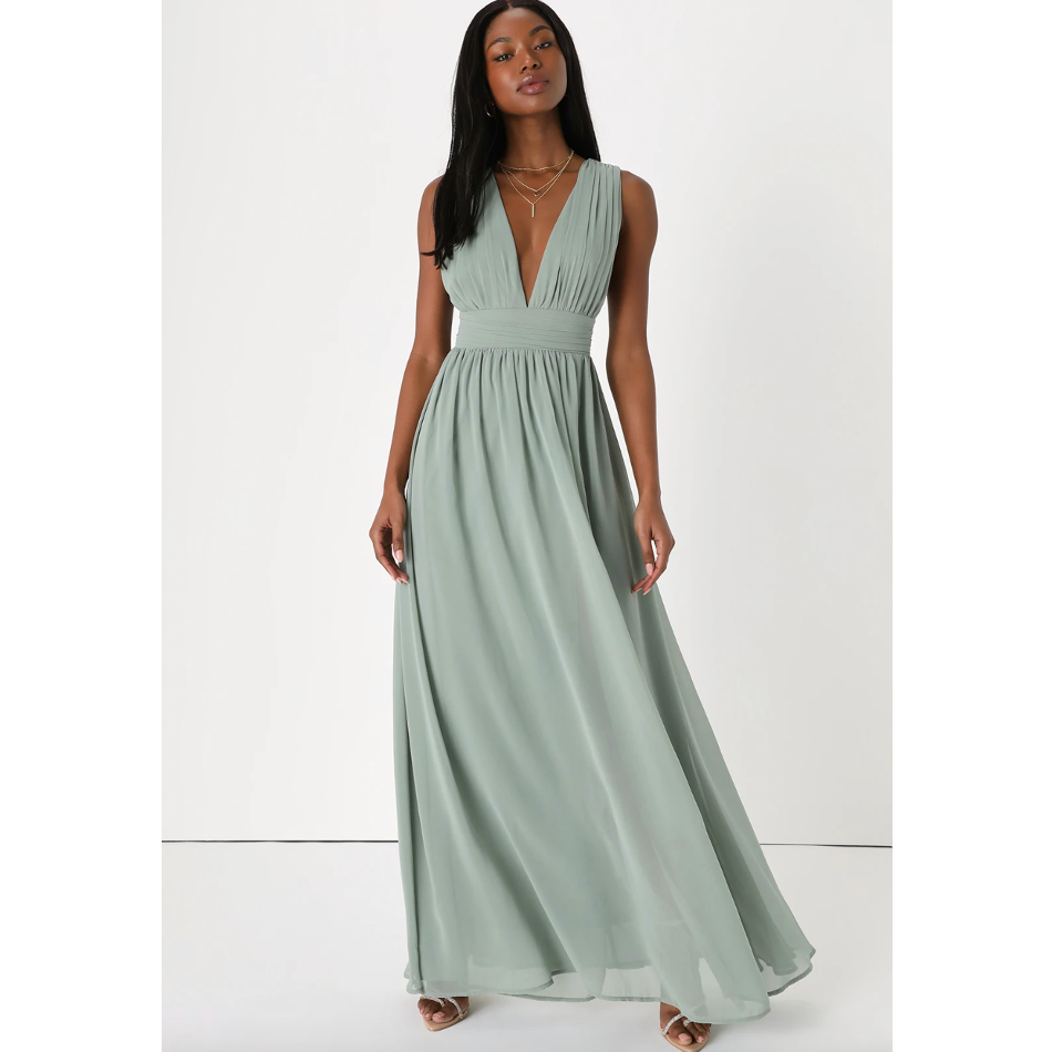 Heavenly Hues Sage Brush Maxi Dress