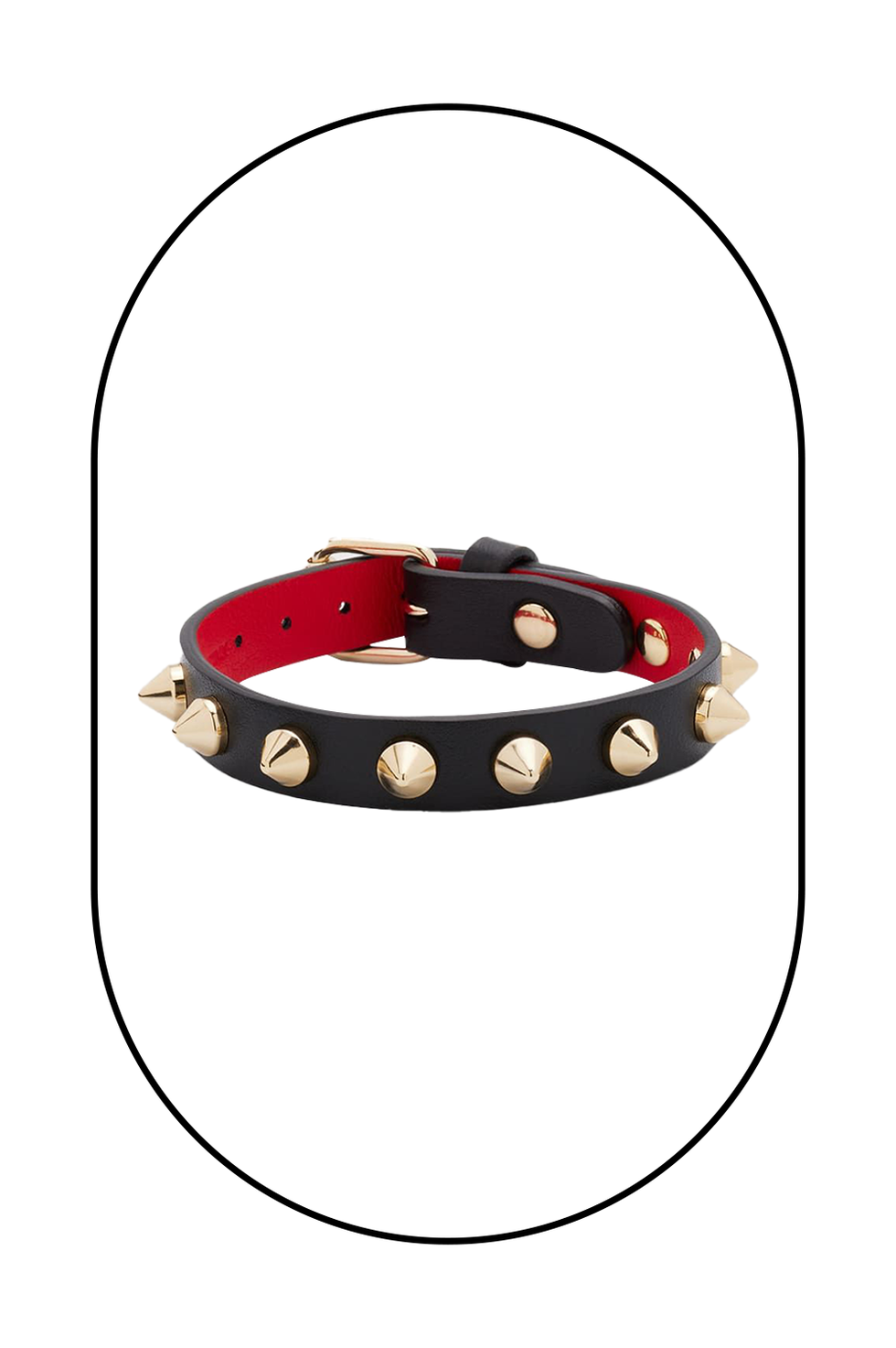 Men's Loubilink Spike Leather Bracelet