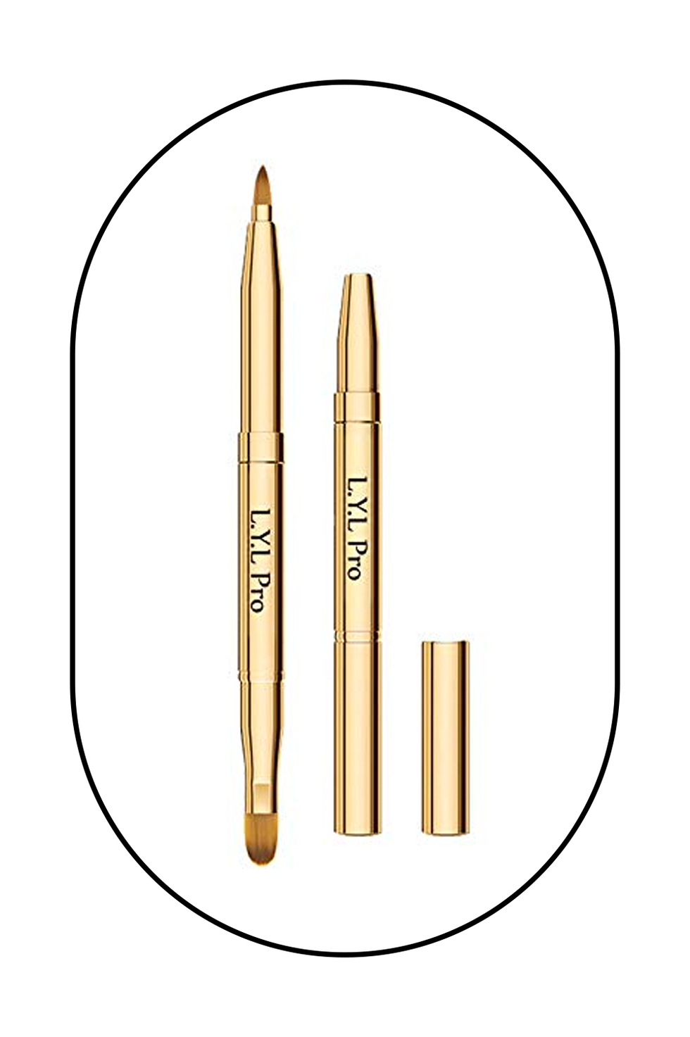 Gold Double-Ended Retractable Lip Brush