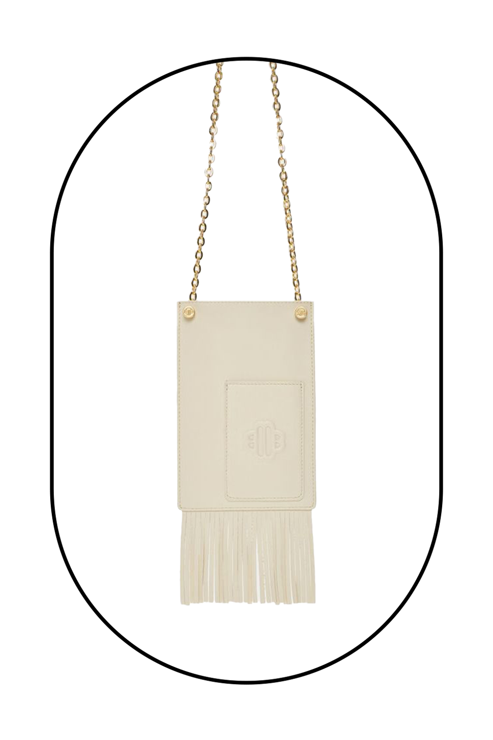 LEATHER PHONE BAG WITH FRINGING