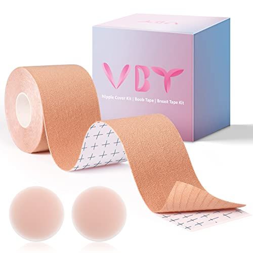 Boob Tapes & 10 COVER NIPPLE Breasts Lift Boob Tape Nude Push Up Black