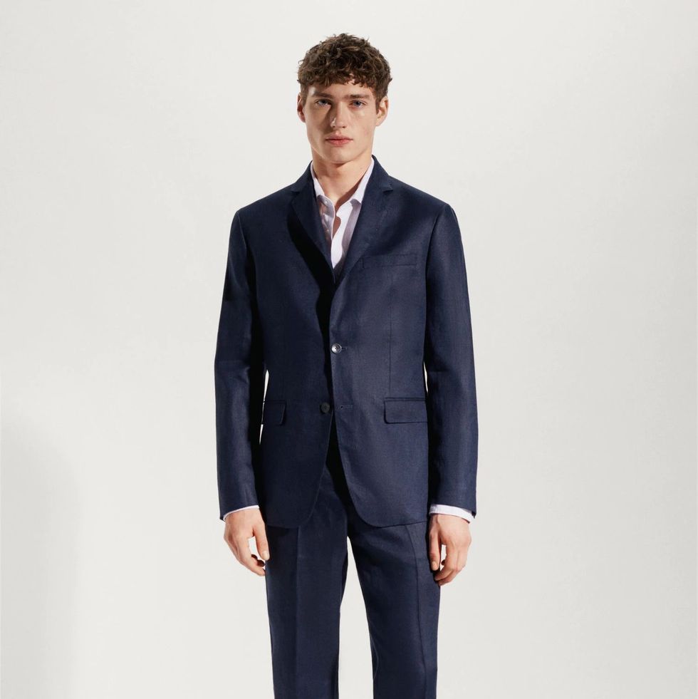 100% Linen Slim-Fit Suit Blazer