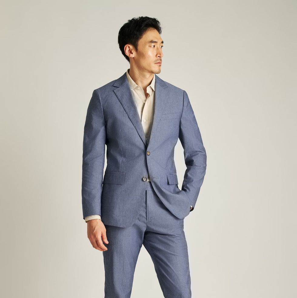 Portuguese Stretch Chambray Suit Jacket
