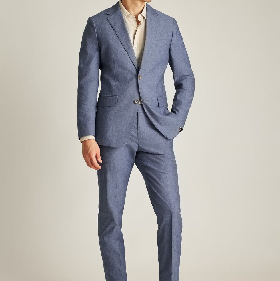 Portuguese Stretch Chambray Suit Jacket