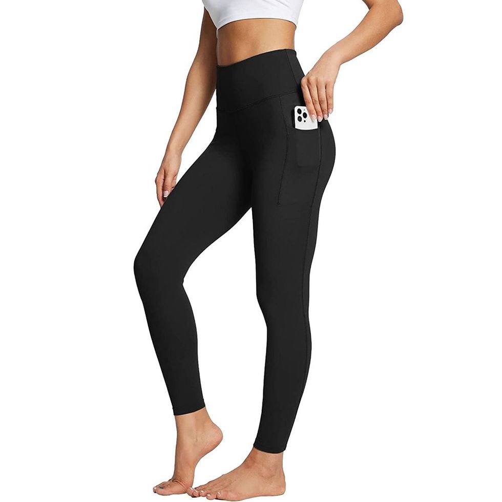 BALEAF Capri Leggings for Women Knee Length High Waisted Plus Size Yoga  Casual Workout Exercise Capris with Pockets Black XL 