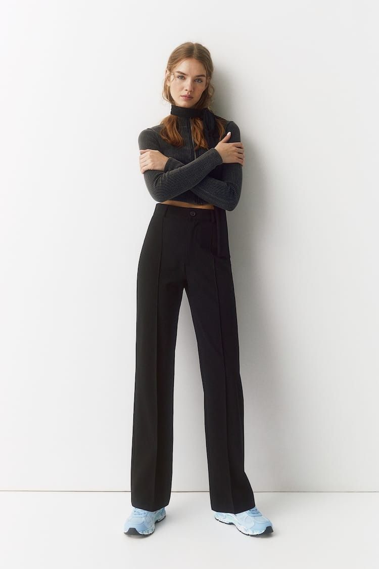 Trousers | Tall Black Pull On Trousers | Wallis