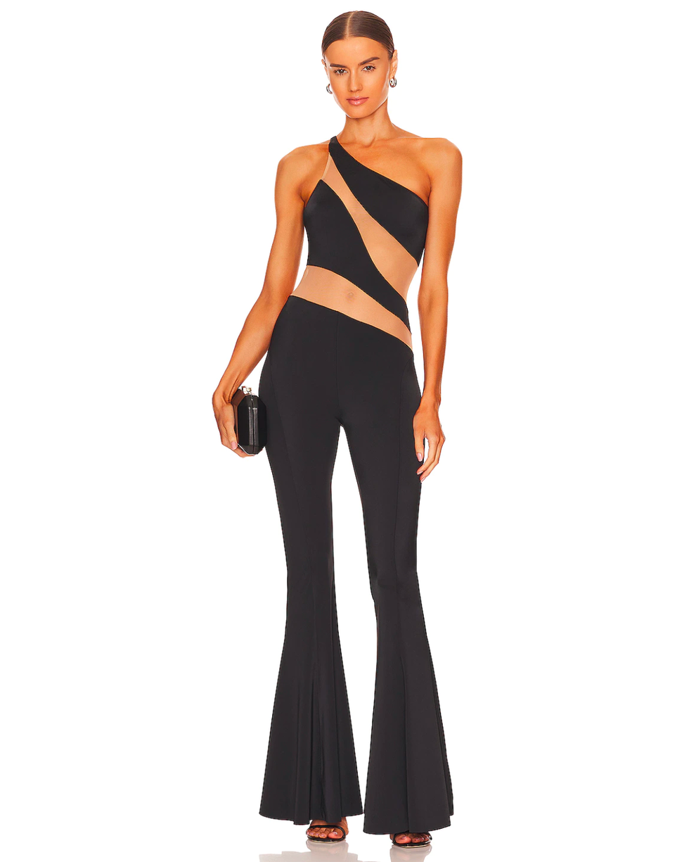 Snake Mesh Fishtail Jumpsuit