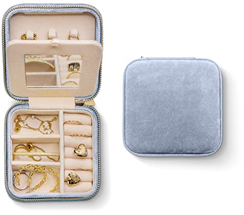 Plush Velvet Travel Jewelry Box Organizer 