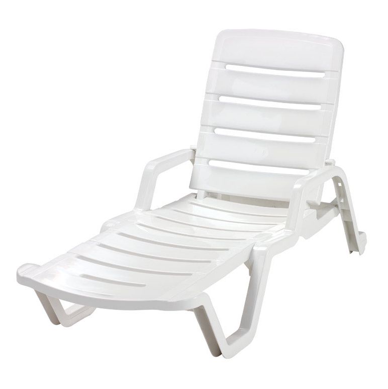 White Resin Frame Chaise Lounge