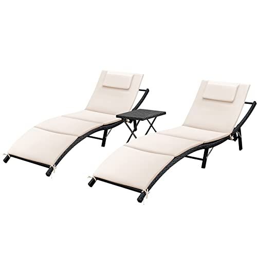 Folding Lounge Chair, Set of 2