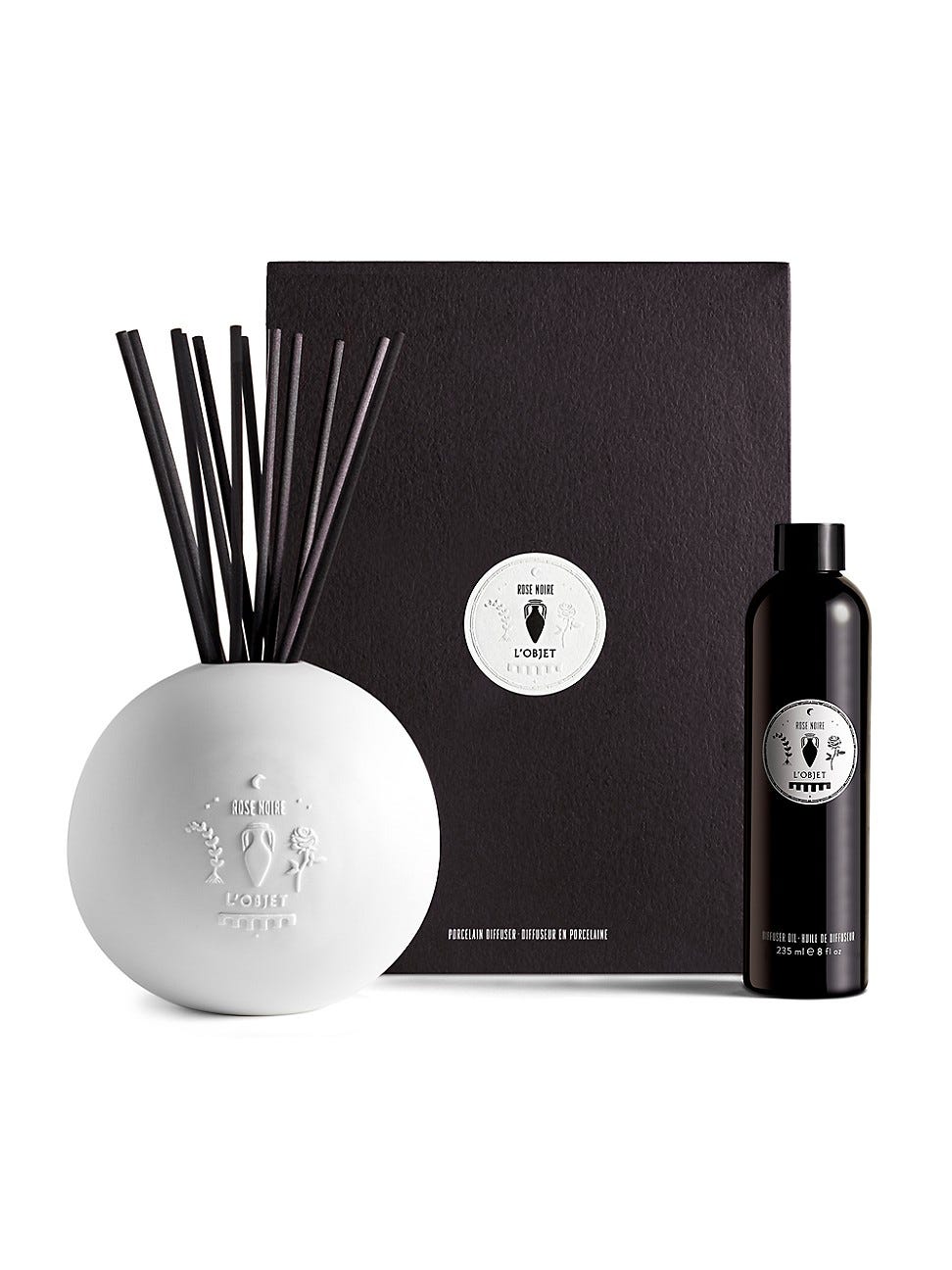 Black Rose Porcelain Diffuser Set Black Rose Porcelain Diffuser Set