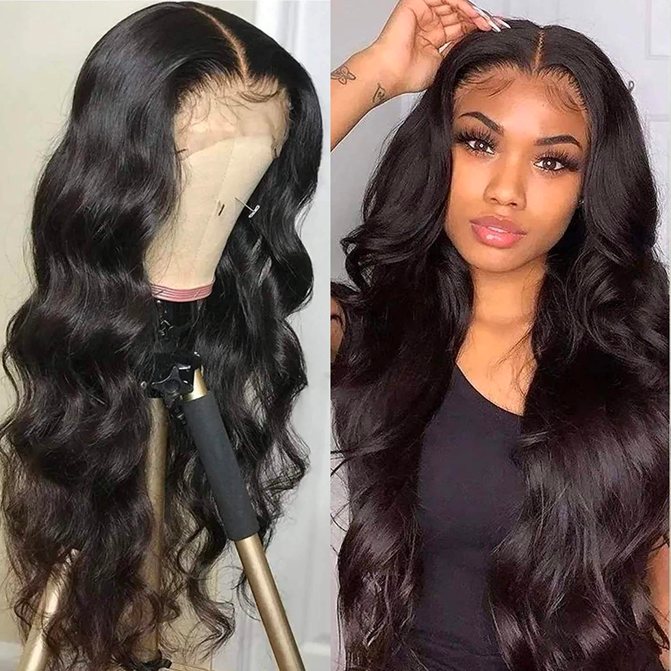 Wet Wavy Hair 13x4 Lace Front Wigs Indian Remy Human Hair [Pre-bleached  knots,Pre-plucked hairline,Removable elastic band]
