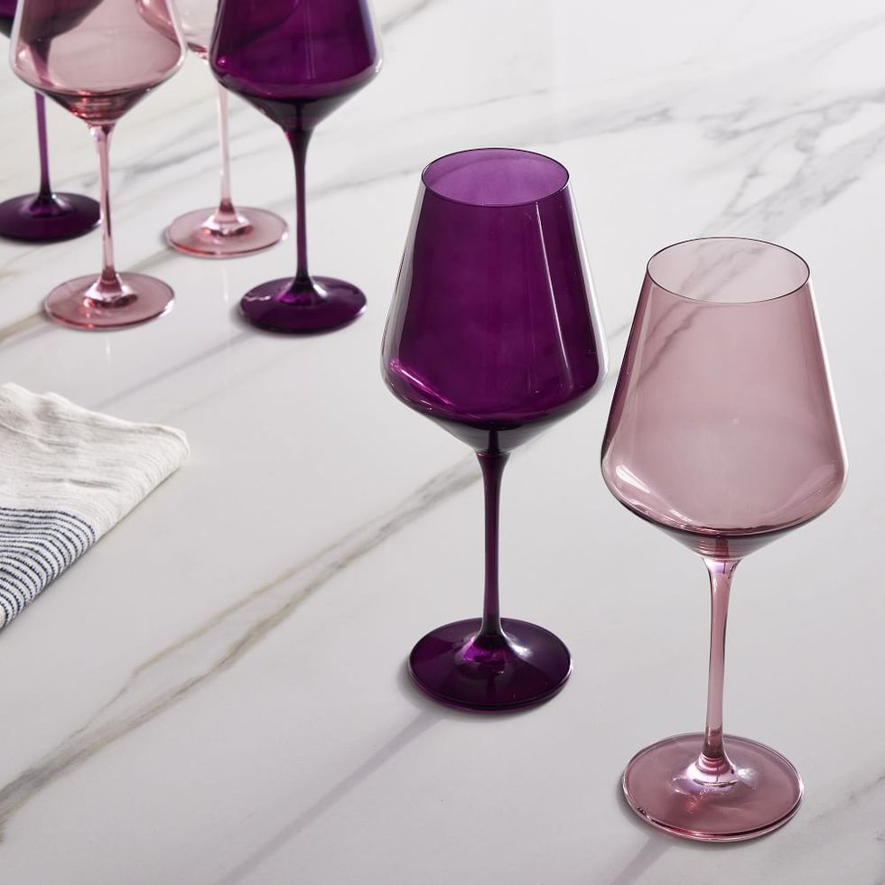 Estelle Colored Glass Stemmed Wineglass 