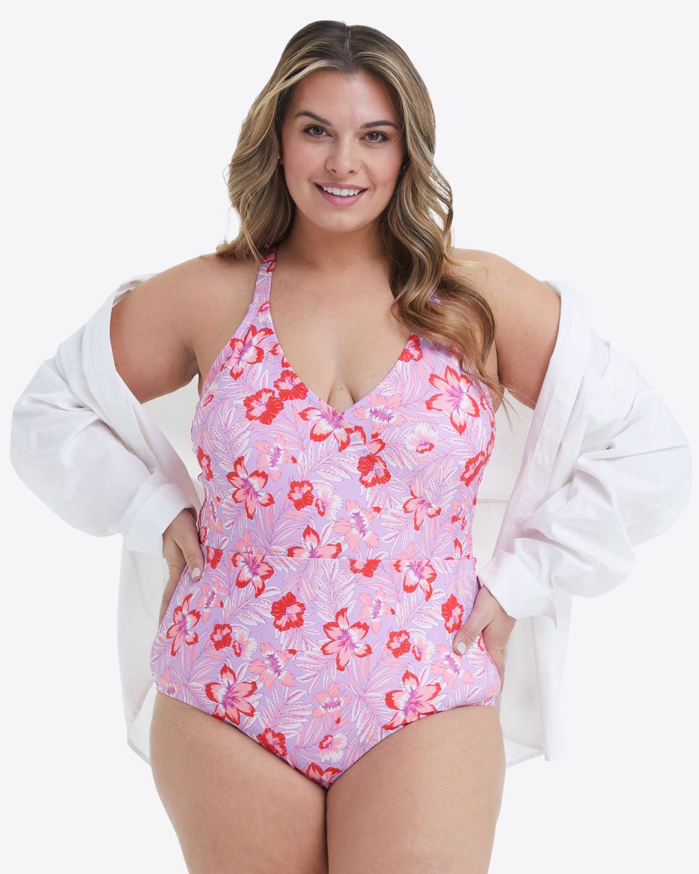 Cupshe NEW Blue Floral Strappy Plus Size Swimsuit Size 1X - $26
