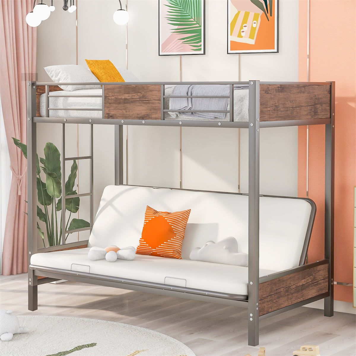 Futon bunk shop bed set