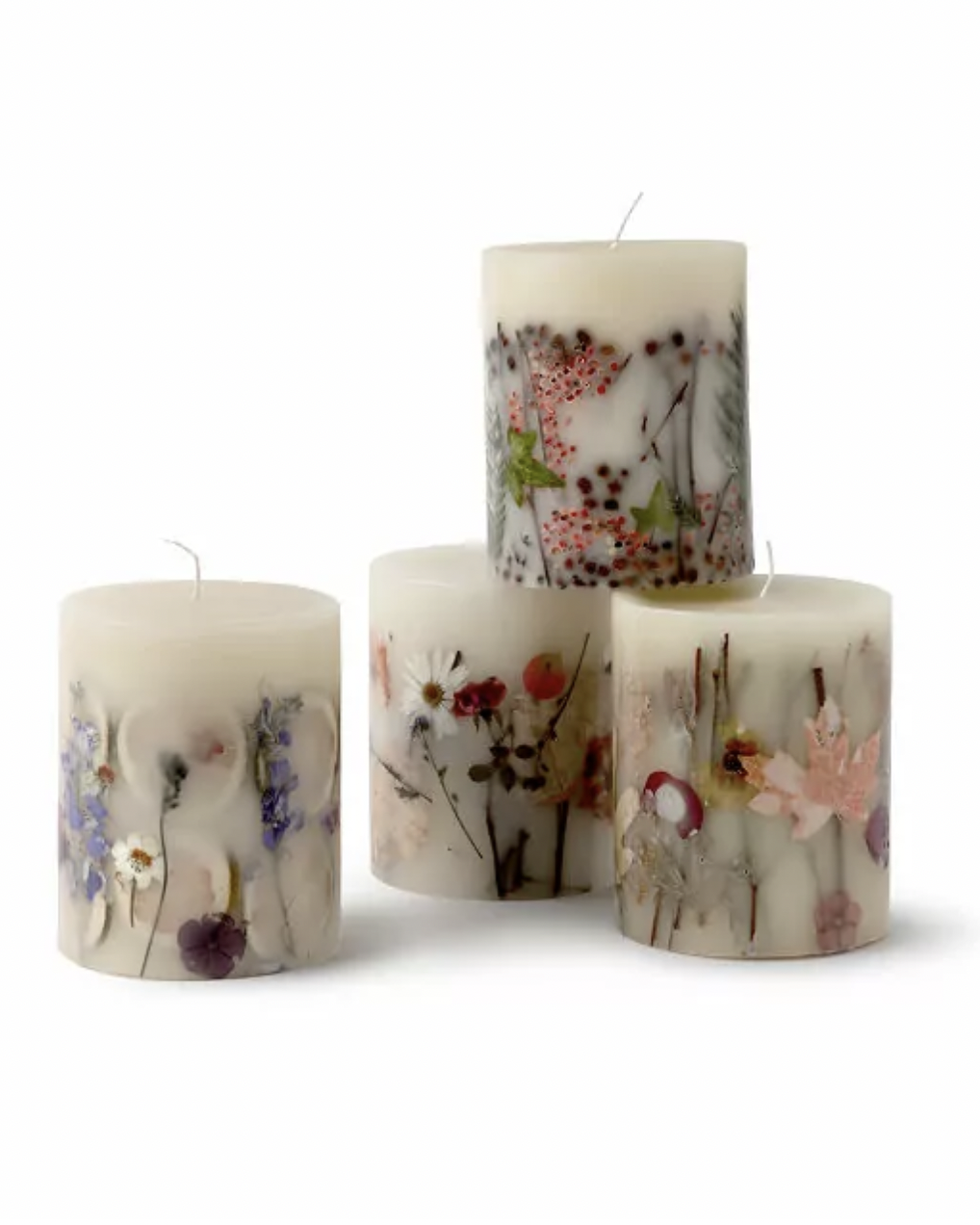 four seasons dried flower candle