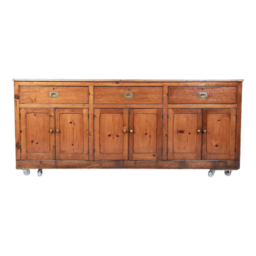 Large 19th-Century English Country Pine Dresser