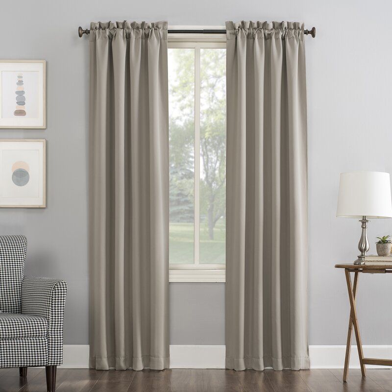 Solid Blackout Single Curtain Panel