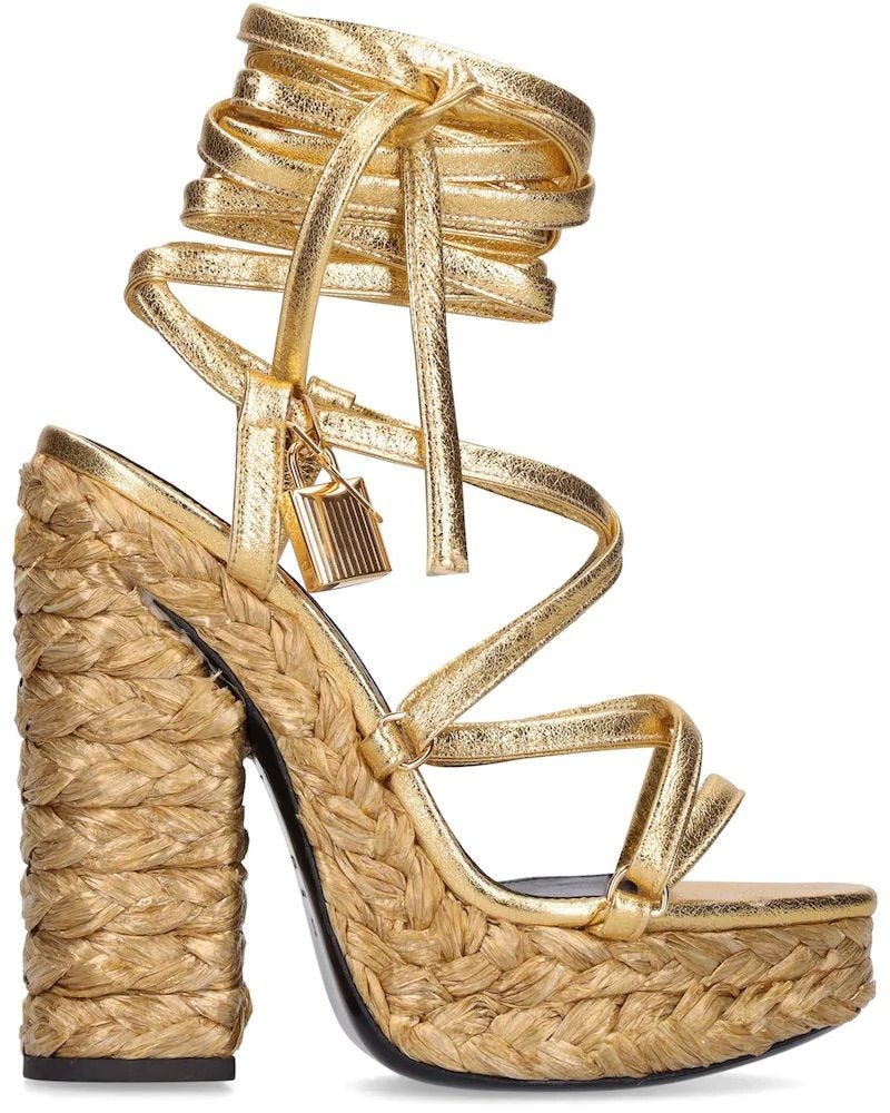 140mm Laminated Leather Sandals 140mm Laminated Leather Sandals