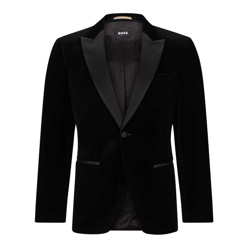 Slim-Fit Tuxedo Jacket in Pure Cotton Velvet