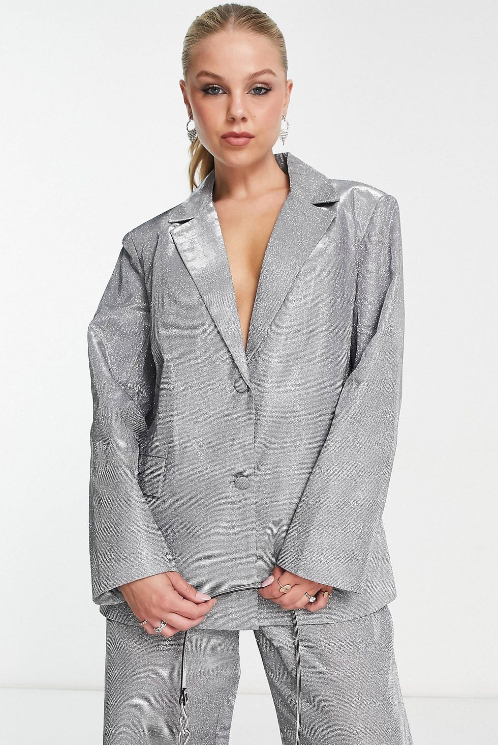 Exclusive Oversized Glitter Blazer