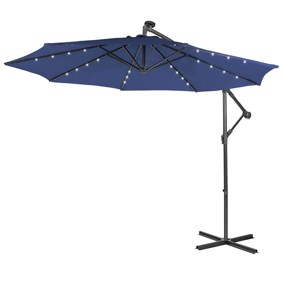 Goodspeed 10-Foot Cantilever Umbrella with Solar Lights