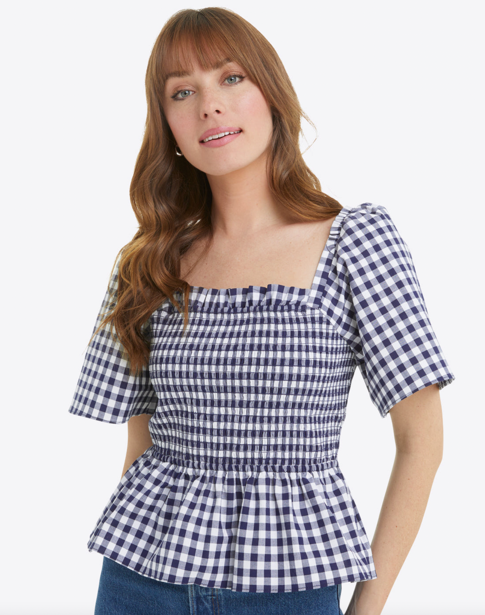 Taylor Smocked Dress in Blue Gingham – Draper James