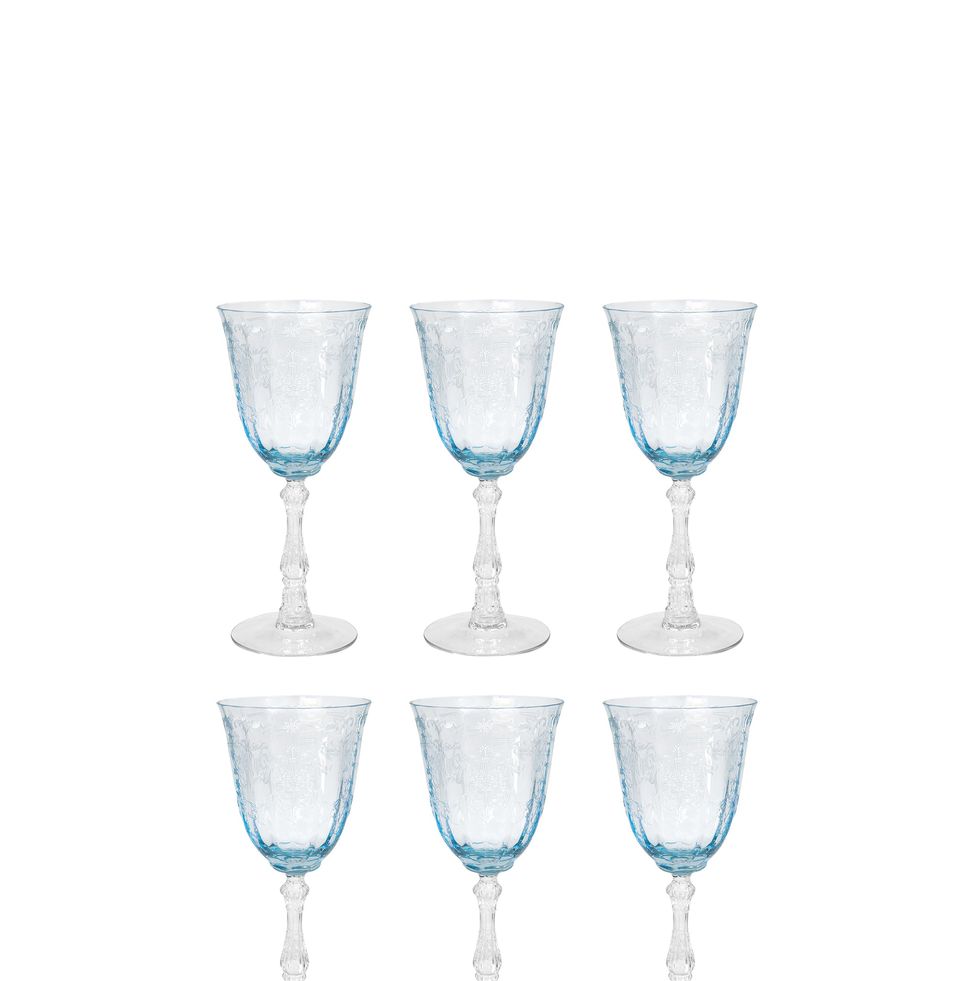 Vintage 1970s Fostoria Blue Navarre Wineglasses