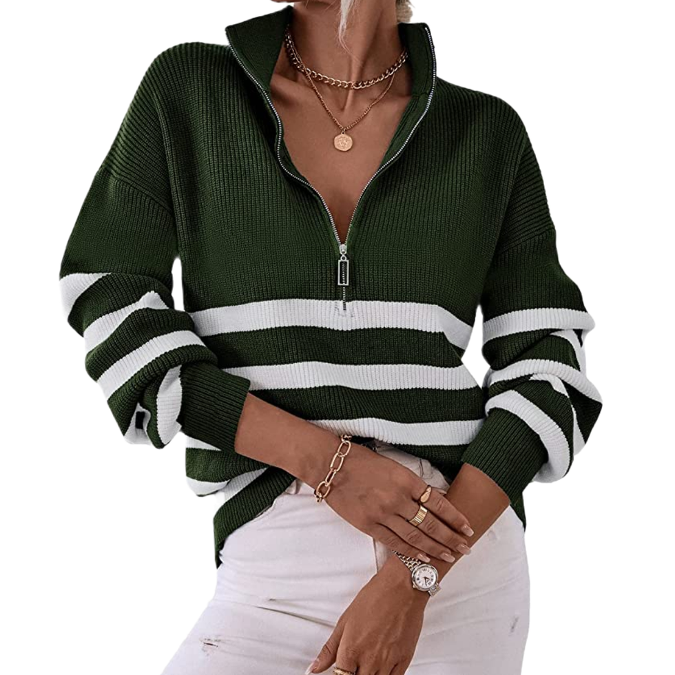 Women’s Casual Long-Sleeved Half-Zip Pullover