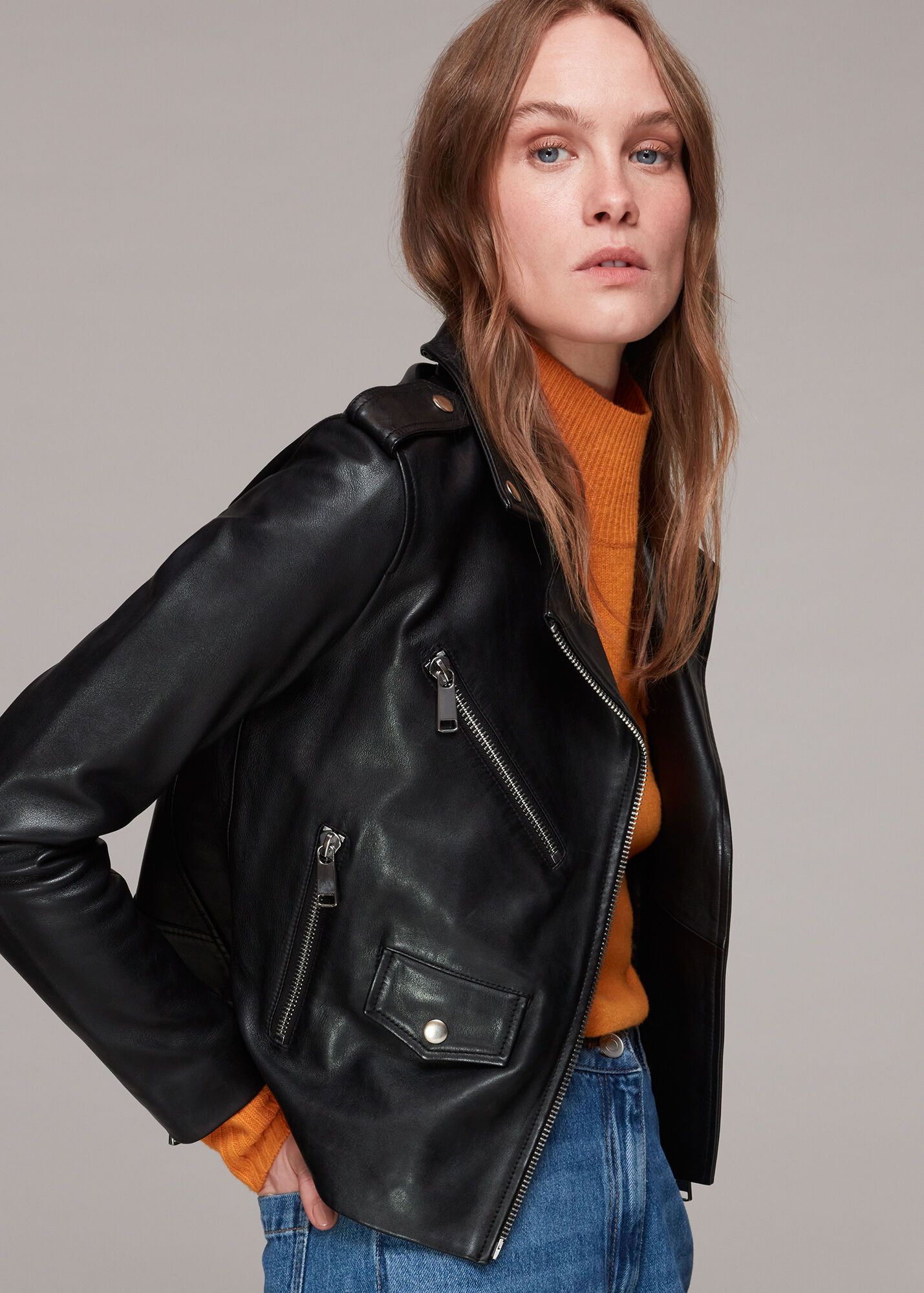 Whistles agnes leather jacket review sale