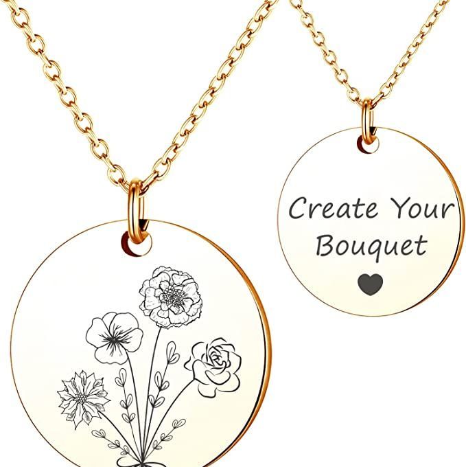 Birth Month Flowers Necklace