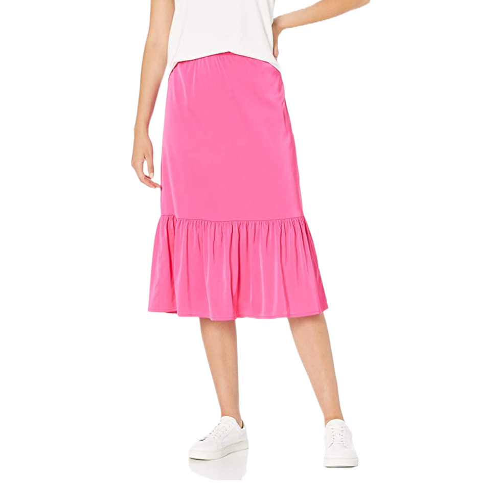 Women's Jerry Wide Hem Elastic Back Pull-On Midi Skirt