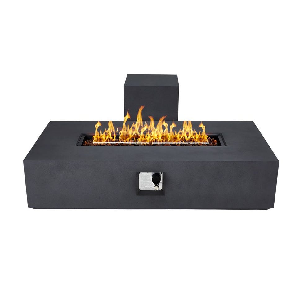 56-in Dark Gray Portable Concrete Propane Gas Fire Pit