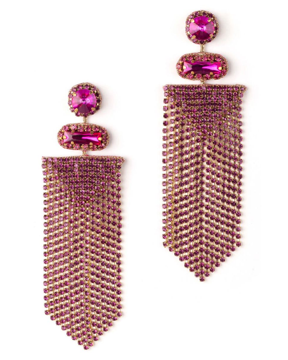 Anvi Crystal Fringe Earrings