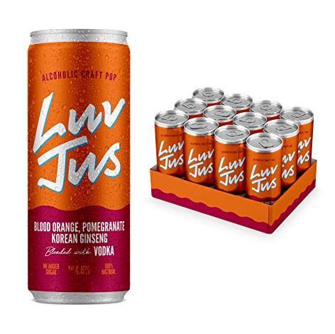 LuvJus Blood Orange, Pomegranate Flavoured Vodka 12 x 250ml