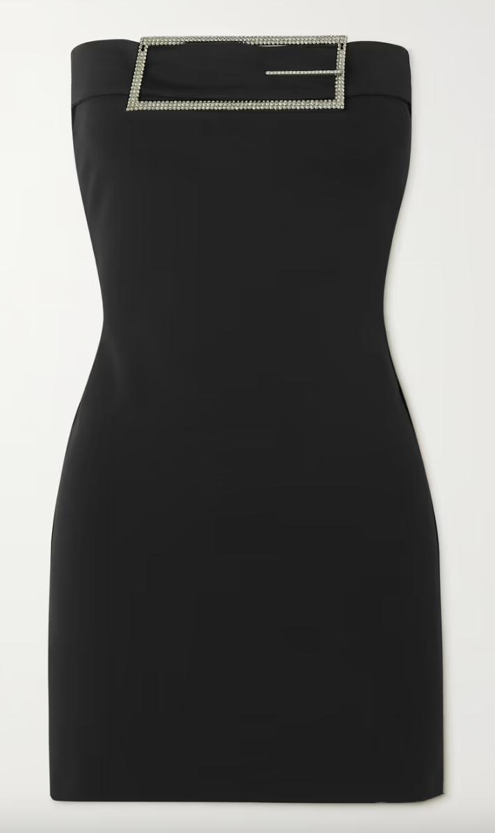 Althenea Strapless Embellished Stretch-Crepe Mini Dress