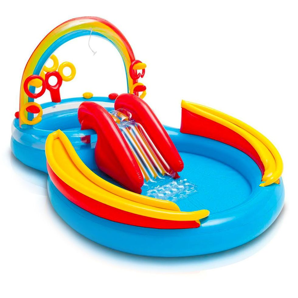 Rainbow Ring Center Slide Kids’ Play Inflatable Pool
